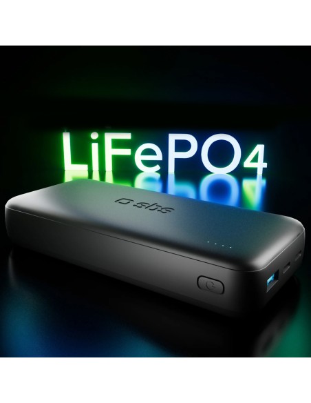 
20000mAh 10W USB-A USB-C Infinity LiFePo4 išorinė baterija - juoda
