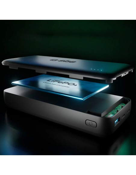 
20000mAh 10W USB-A USB-C Infinity LiFePo4 išorinė baterija - juoda
