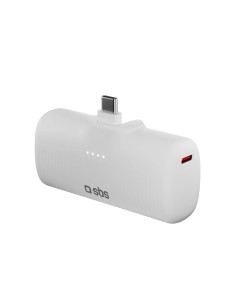 
„EcoPower“ 5000 mAh 10 W išorinė baterija su integruotu USB-C prievadu – balta
