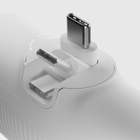 
„EcoPower“ 5000 mAh 10 W išorinė baterija su integruotu USB-C prievadu – balta
