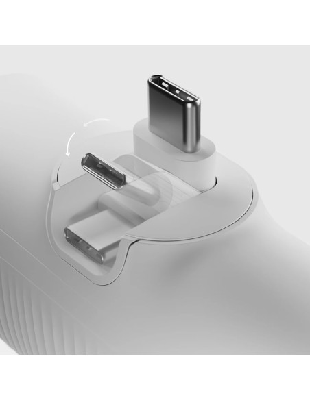 
„EcoPower“ 5000 mAh 10 W išorinė baterija su integruotu USB-C prievadu – balta
