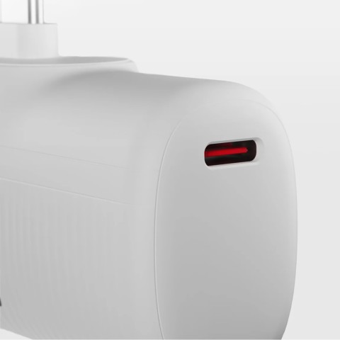 
„EcoPower“ 5000 mAh 10 W išorinė baterija su integruotu USB-C prievadu – balta
