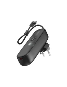 
5000 mAh išorinė baterija su įmontuotu laidu ir sulankstomu PD kištuku, 20 W - juoda
