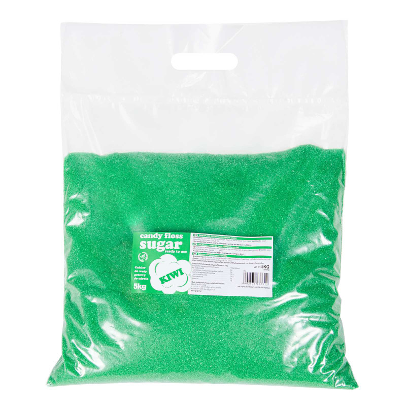 Spalvotas cukraus vatos žalias cukrus su kivių skoniu 5kg