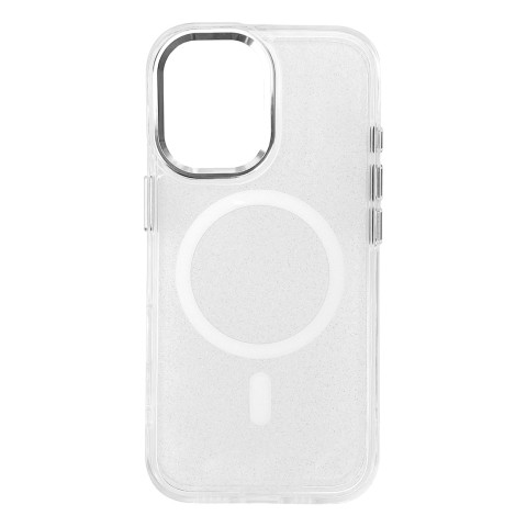 
„iPhone 17 Pro Max MagSafe“ blizgučių dėklas – pusiau permatomas
