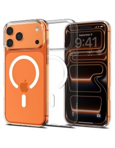 
„iPhone 17 Pro Max MagSafe“ skystųjų kristalų dėklas – skaidrus ir baltas
