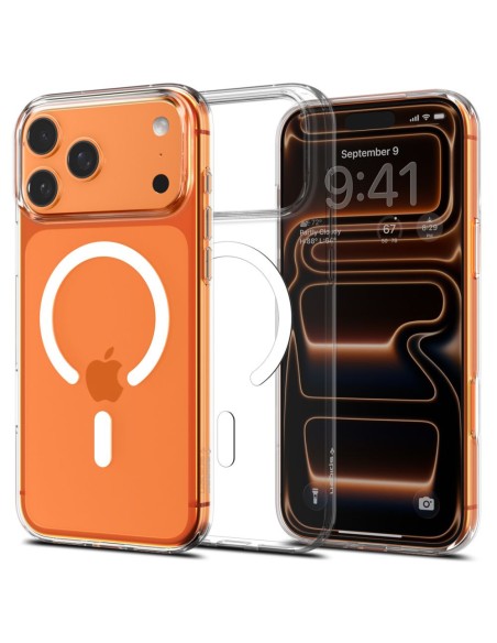 
„iPhone 17 Pro Max MagSafe“ skystųjų kristalų dėklas – skaidrus ir baltas
