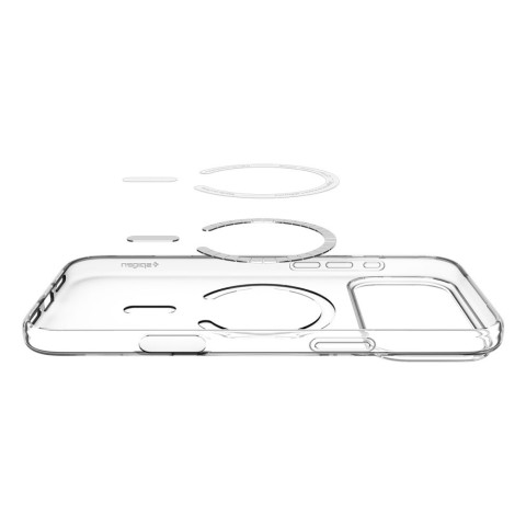
„iPhone 17 Pro Max MagSafe“ skystųjų kristalų dėklas – skaidrus ir baltas
