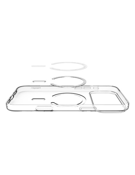 
„iPhone 17 Pro Max MagSafe“ skystųjų kristalų dėklas – skaidrus ir baltas
