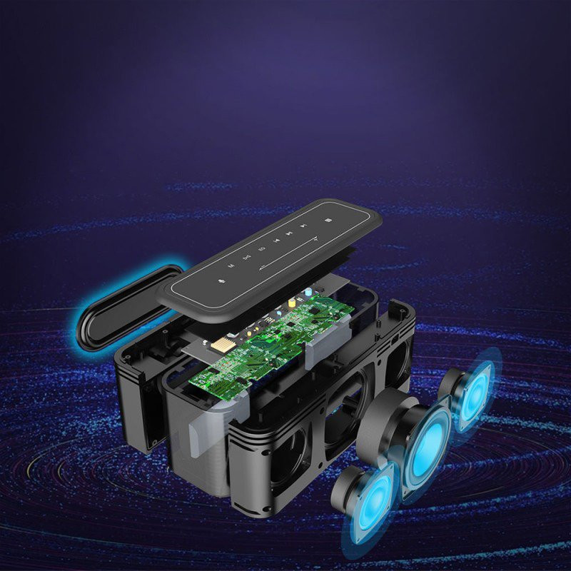 Atsparus vandeniui belaidis Bluetooth garsiakalbis Element Mega Pro 60W SoundPulse + Powerbank juodas