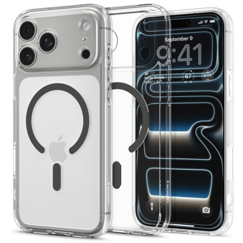 
„iPhone 17 Pro Ultra Hybrid MagSafe“ dėklas – permatomas pilkas
