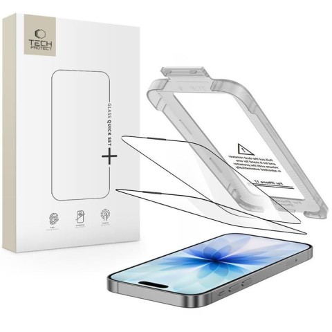 
Grūdintas stiklas iPhone 17 su „Quick Set+“ aplikatoriumi, juodas - 2 vnt.
