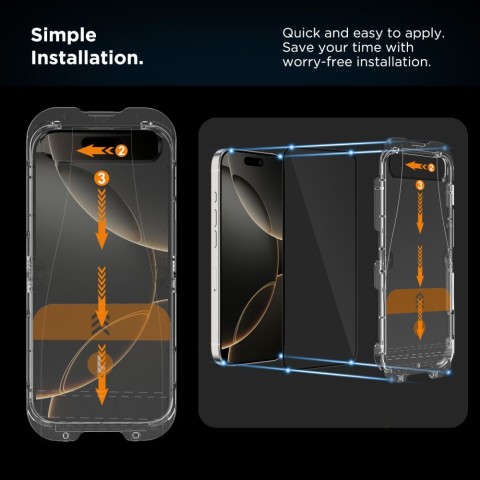 
Grūdintas stiklas iPhone 17 Pro Max su „Quick Set+“ aplikatoriumi, juodas - 2 vnt.
