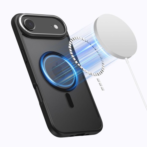 
„iPhone 17 Air MagSafe MagEdge“ apsauginis dėklas – matinės juodos spalvos
