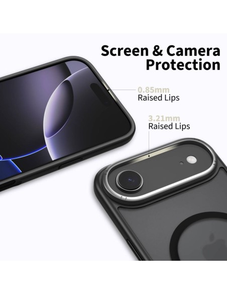 
„iPhone 17 Air MagSafe MagEdge“ apsauginis dėklas – matinės juodos spalvos
