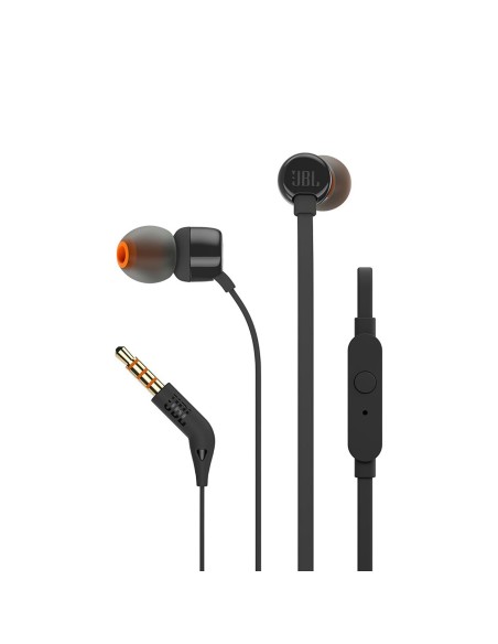 
JBL Tune 110 laidinės į ausis įdedamos ausinės su nuotolinio valdymo pultu, 3,5 mm mini lizdu – juodos
