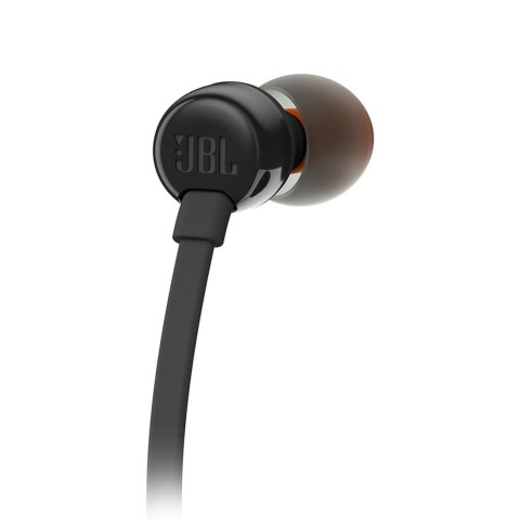
JBL Tune 110 laidinės į ausis įdedamos ausinės su nuotolinio valdymo pultu, 3,5 mm mini lizdu – juodos
