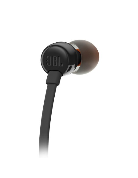 
JBL Tune 110 laidinės į ausis įdedamos ausinės su nuotolinio valdymo pultu, 3,5 mm mini lizdu – juodos
