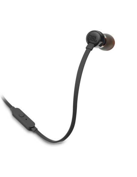 
JBL Tune 110 laidinės į ausis įdedamos ausinės su nuotolinio valdymo pultu, 3,5 mm mini lizdu – juodos
