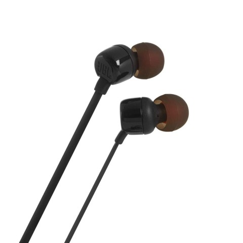
JBL Tune 110 laidinės į ausis įdedamos ausinės su nuotolinio valdymo pultu, 3,5 mm mini lizdu – juodos
