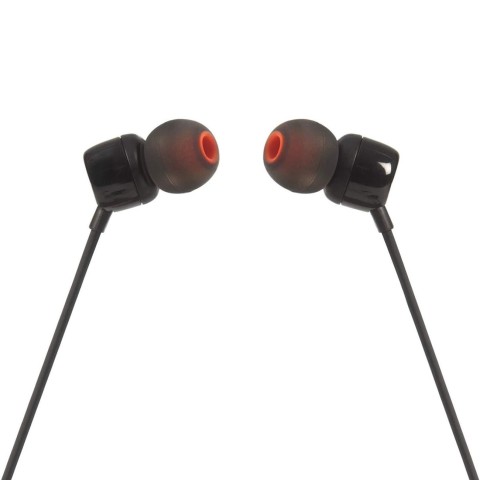 
JBL Tune 110 laidinės į ausis įdedamos ausinės su nuotolinio valdymo pultu, 3,5 mm mini lizdu – juodos
