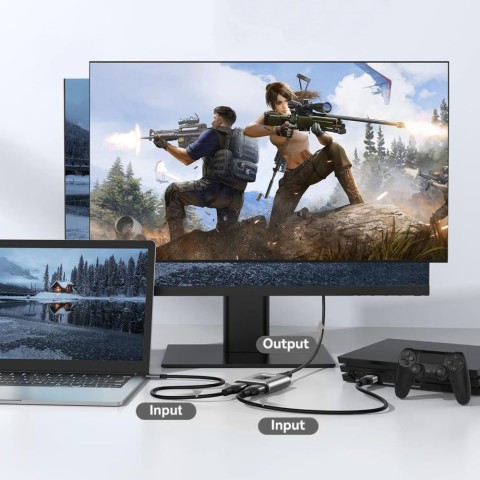 
ŠAKOTOJO adapteris 2in1 HDMI 4K 60HZ - pilkas
