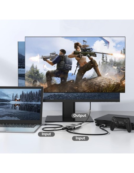 
ŠAKOTOJO adapteris 2in1 HDMI 4K 60HZ - pilkas
