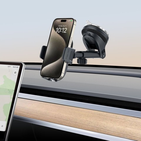 
V8 automobilio išmaniojo telefono laikiklis prietaisų skydeliui, priekiniam stiklui, oro išleidimo angai - juodas
