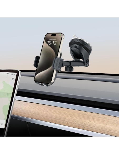 
V8 automobilio išmaniojo telefono laikiklis prietaisų skydeliui, priekiniam stiklui, oro išleidimo angai - juodas
