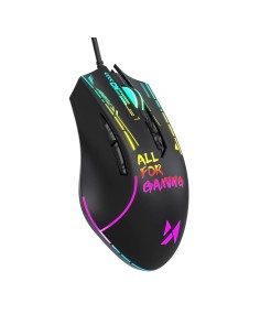 
Laidinė optinė žaidimų pelė, su foniniu apšvietimu, 7 mygtukais, 7200 DPI RGB - juoda

