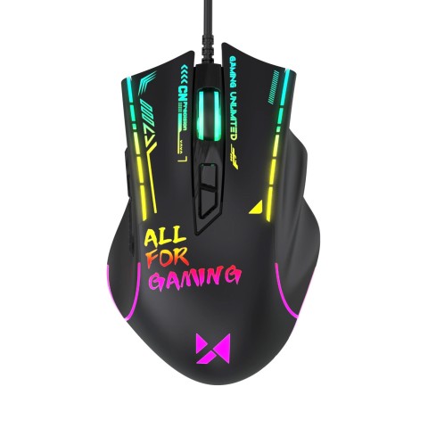 
Laidinė optinė žaidimų pelė, su foniniu apšvietimu, 7 mygtukais, 7200 DPI RGB - juoda
