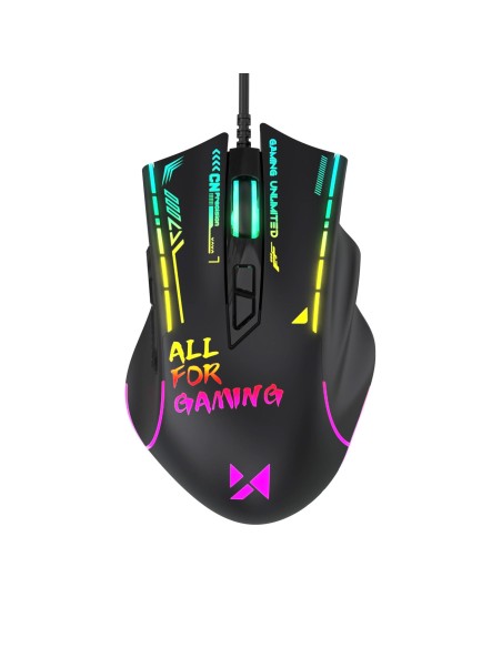 
Laidinė optinė žaidimų pelė, su foniniu apšvietimu, 7 mygtukais, 7200 DPI RGB - juoda
