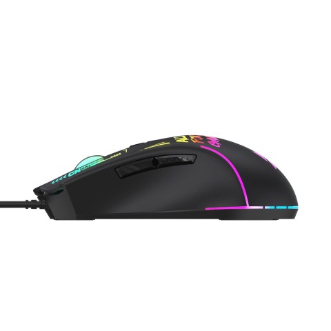
Laidinė optinė žaidimų pelė, su foniniu apšvietimu, 7 mygtukais, 7200 DPI RGB - juoda
