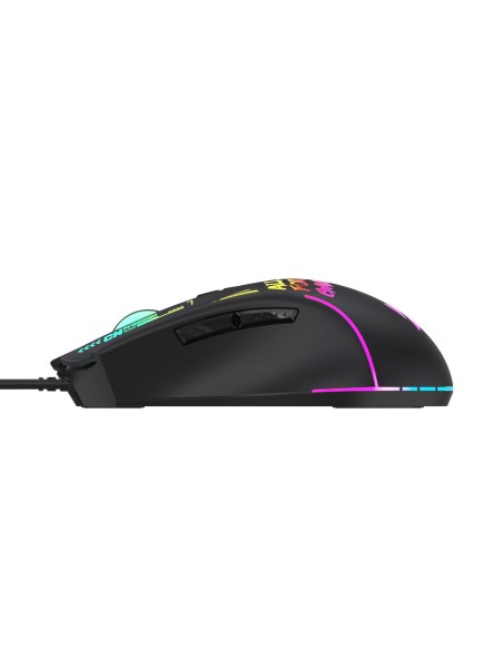
Laidinė optinė žaidimų pelė, su foniniu apšvietimu, 7 mygtukais, 7200 DPI RGB - juoda
