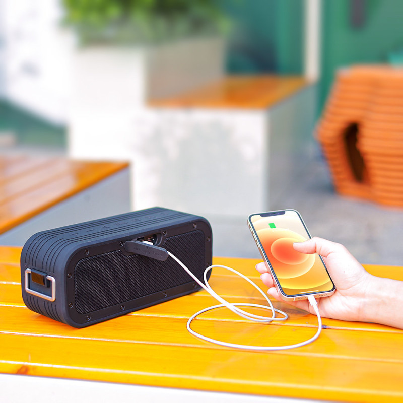 Force X vandeniui atspari belaidė Bluetooth kolonėlė 60W su Powerbank juoda