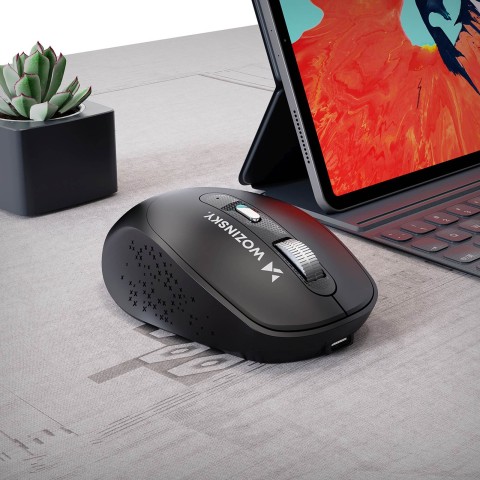 
Belaidė ergonomiška pelė, 6 mygtukai, „Bluetooth“, 1600 DPI - juoda
