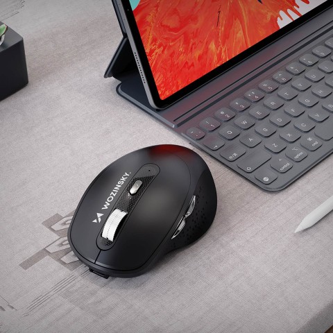 
Belaidė ergonomiška pelė, 6 mygtukai, „Bluetooth“, 1600 DPI - juoda
