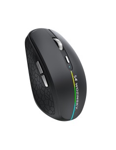 
Belaidė 6 mygtukų „Bluetooth“ 1600 DPI RGB apšviesta pelė – juoda
