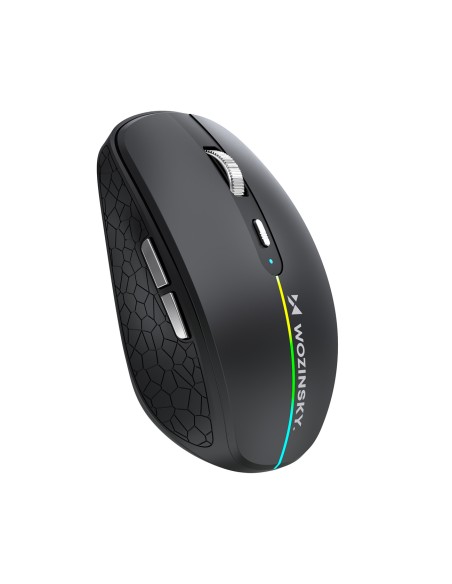 
Belaidė 6 mygtukų „Bluetooth“ 1600 DPI RGB apšviesta pelė – juoda
