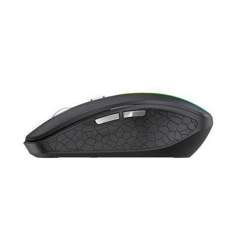 
Belaidė 6 mygtukų „Bluetooth“ 1600 DPI RGB apšviesta pelė – juoda
