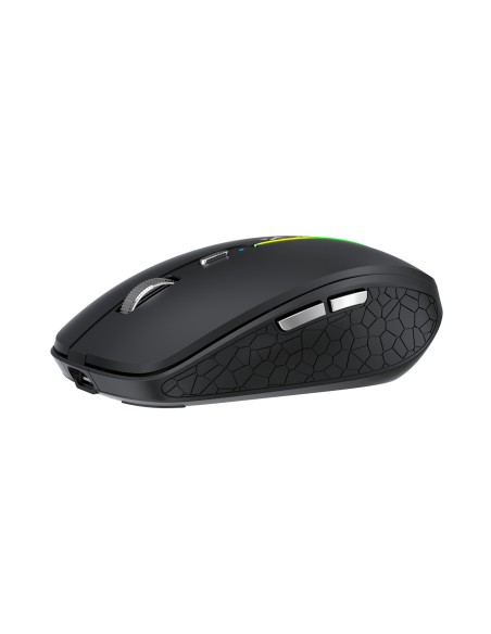 
Belaidė 6 mygtukų „Bluetooth“ 1600 DPI RGB apšviesta pelė – juoda
