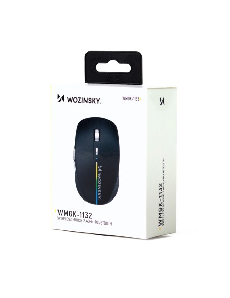 
Belaidė 6 mygtukų „Bluetooth“ 1600 DPI RGB apšviesta pelė – juoda
