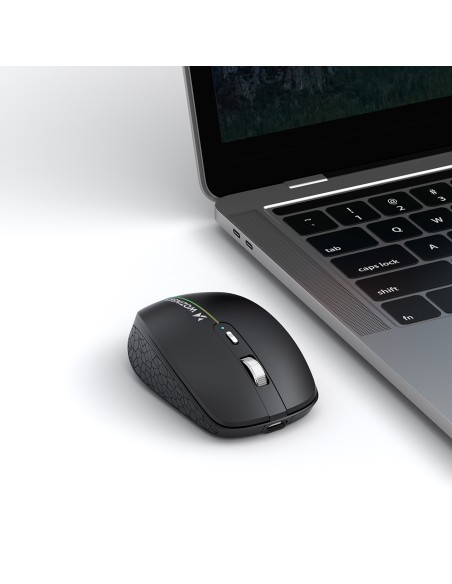 
Belaidė 6 mygtukų „Bluetooth“ 1600 DPI RGB apšviesta pelė – juoda
