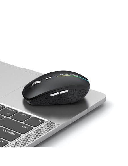
Belaidė 6 mygtukų „Bluetooth“ 1600 DPI RGB apšviesta pelė – juoda
