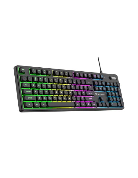 
Apšviesta membraninė klaviatūra su RGB žaidimų slinkties ratuku - juoda
