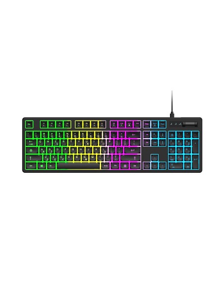 
Apšviesta membraninė klaviatūra su RGB žaidimų slinkties ratuku - juoda
