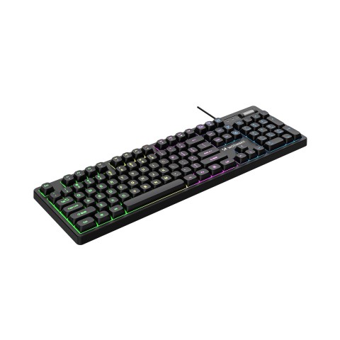 
Apšviesta membraninė klaviatūra su RGB žaidimų slinkties ratuku - juoda
