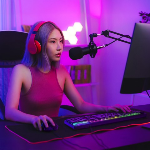 
Apšviesta membraninė klaviatūra su RGB žaidimų slinkties ratuku - juoda
