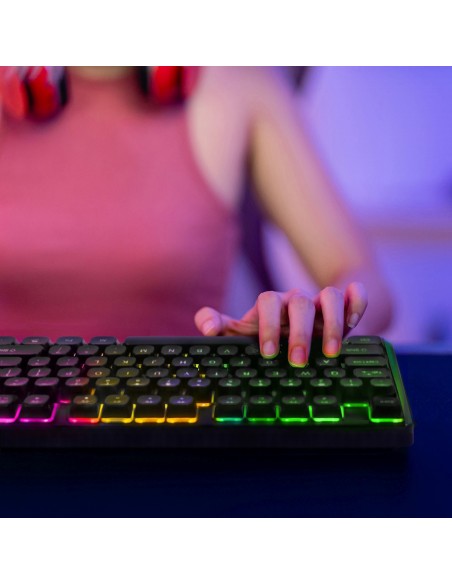 
Apšviesta membraninė klaviatūra su RGB žaidimų slinkties ratuku - juoda
