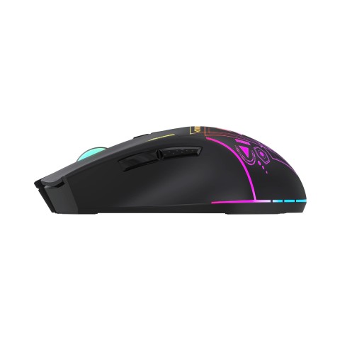 
Belaidė optinė žaidimų pelė su įkraunama baterija ir RGB apšvietimu, 3200 DPI - juoda
